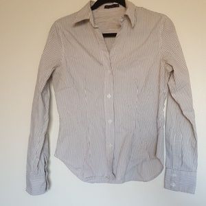 The Limited Pinstriped Button Up Blouse